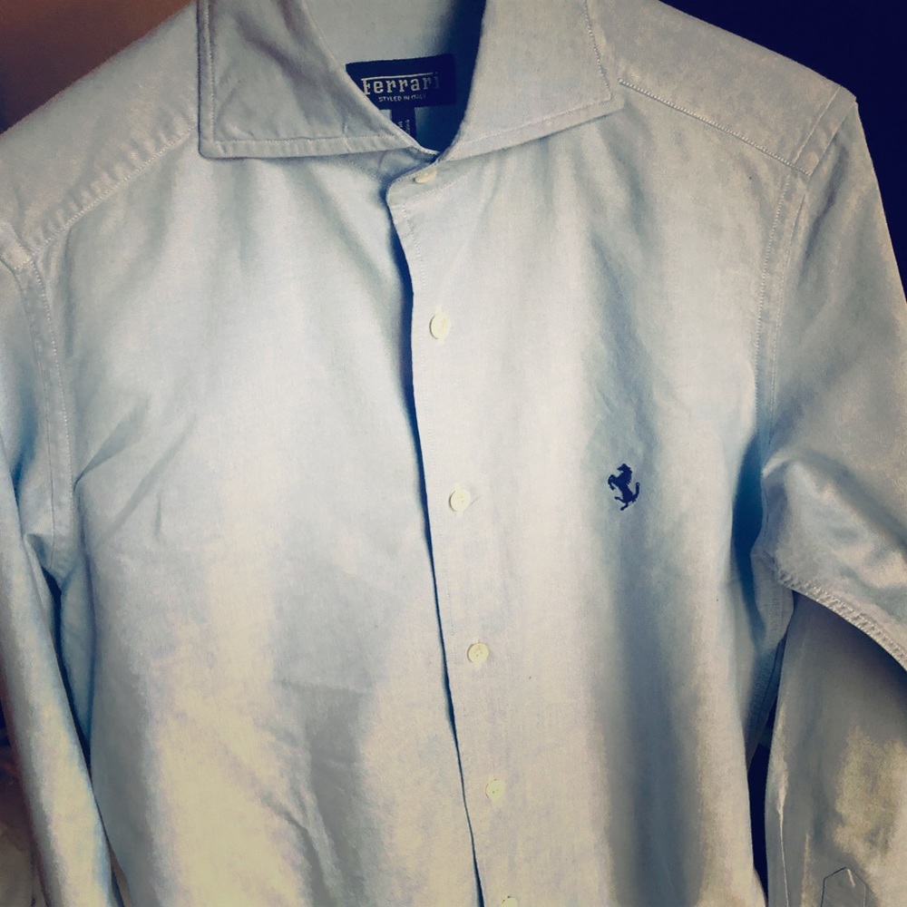 Official Ferrari men’s blue button down shirt Sz S